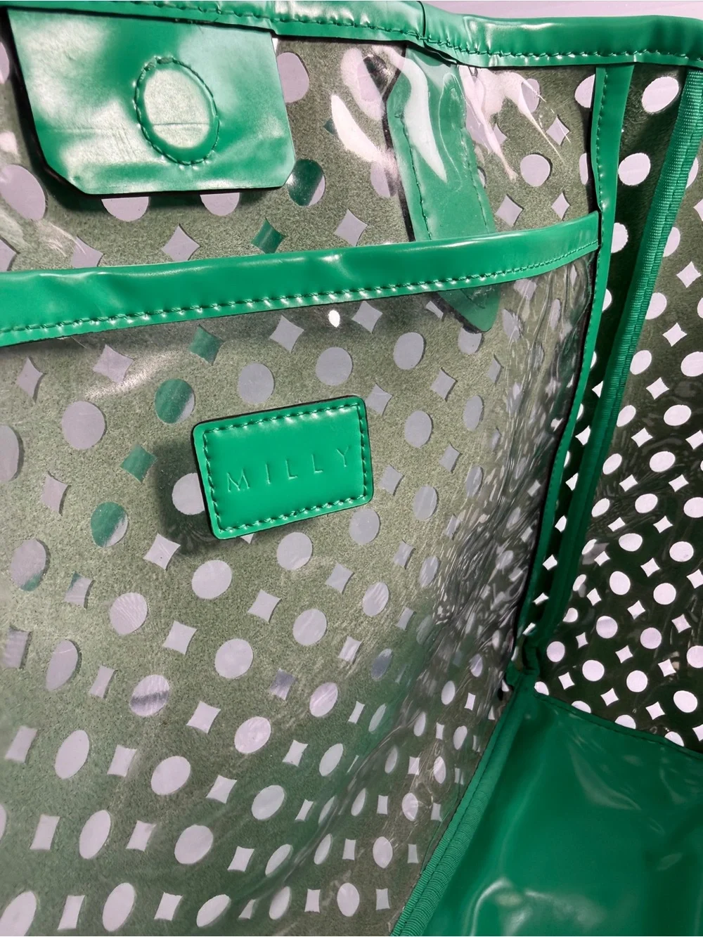 Milly Emerald Perforated Tote - Green